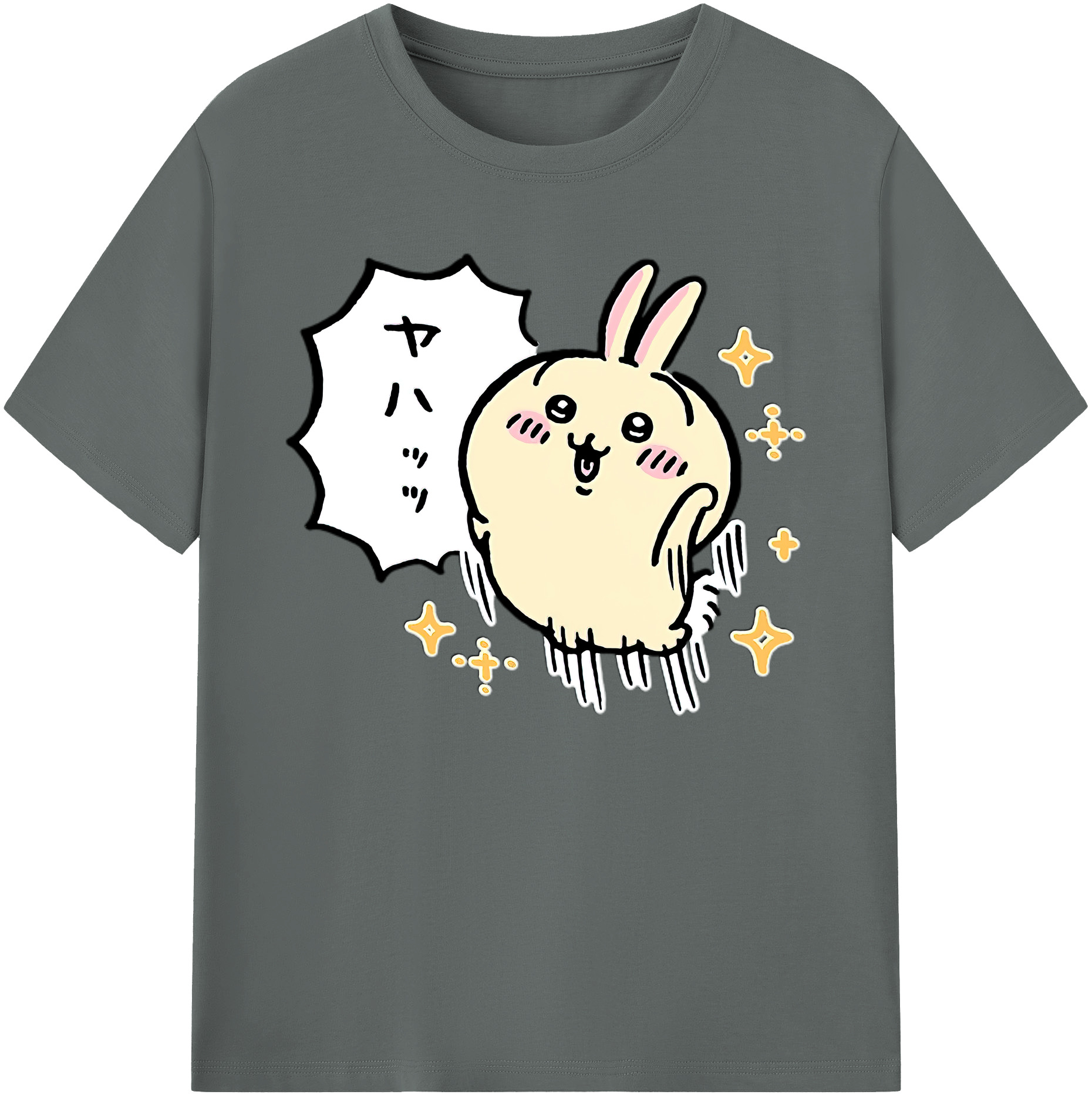 （画像用） ちいかわ うさぎ Chii-kawa usagi 綿100％ メンズ半袖Tシャツ｜肌触りやわらか＆通気性